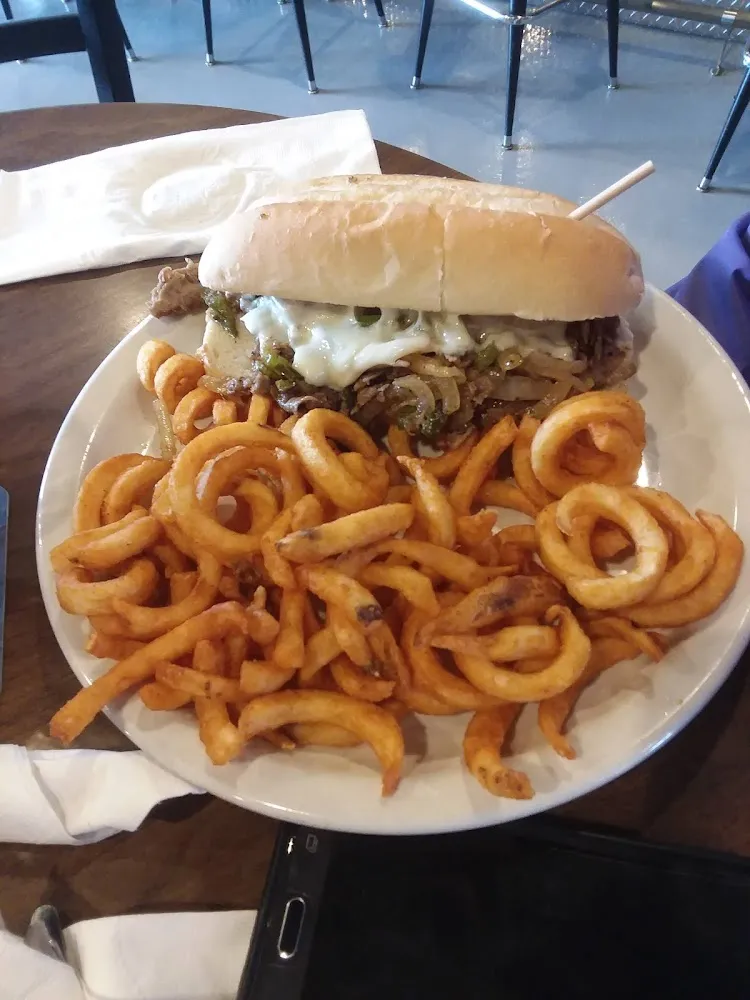 Philly Cheese Steak with Curly Fries