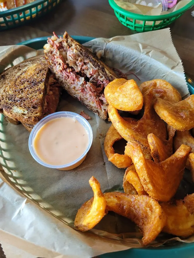 Reuben Sandwich with Beer Battered Fries